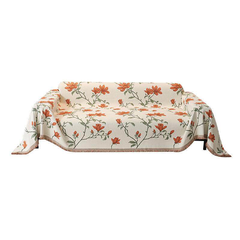 复古法式沙发盖布轻奢高级感雪尼尔沙发巾四季通用沙发套罩全盖毯