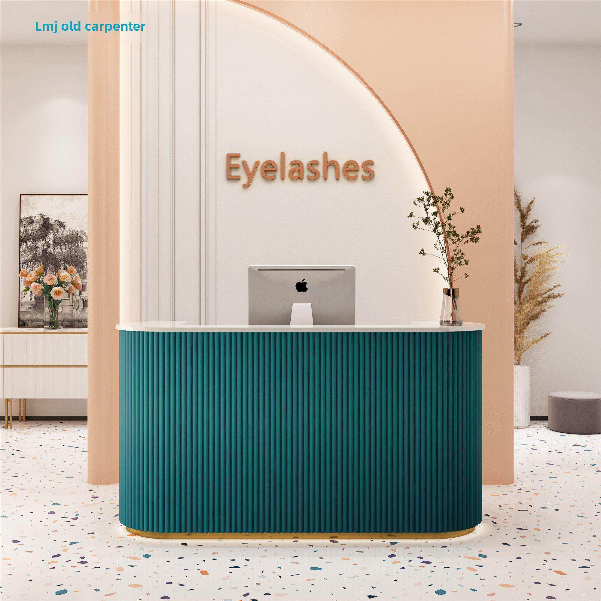 吧台简约现代服装店新款收银台奶茶店美容店理发店瑜伽前台接待台