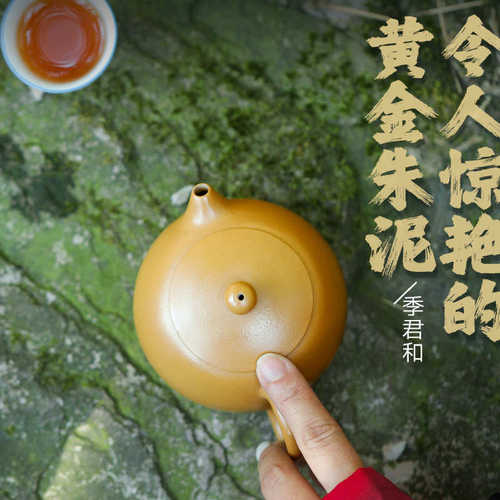 S588【】宜兴紫砂壶季君和纯全手工茶壶 黄金朱泥 西施220cc