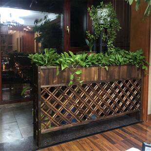 新防腐木栅栏花架花箱户外庭院围栏咖啡餐厅隔断隔断栅栏餐饮护栏