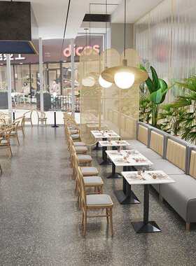 主题餐厅编藤椅子茶餐厅汉堡店餐吧饭店靠墙卡座奶茶店咖啡厅沙发