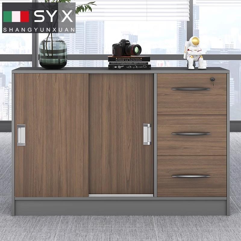 办公室隔断柜推拉移门公司文件柜矮柜打印机柜档案边柜木质资料柜