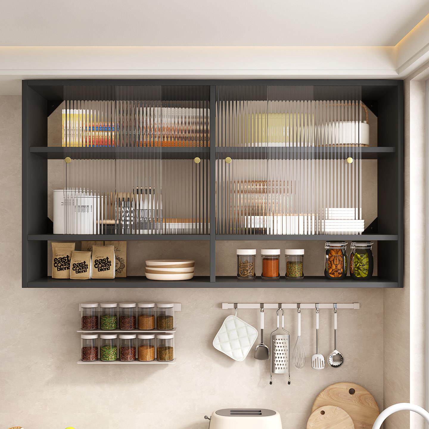 铝合金厨房吊柜墙上调料收纳柜化妆室蜂窝铝浴室壁挂柜阳台收纳柜