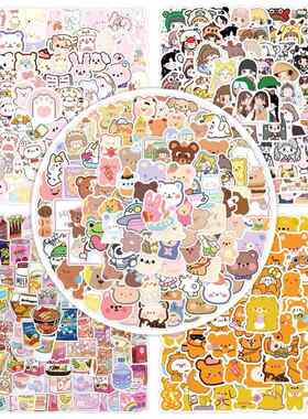 500 cute cartoon character ledger stickers行李箱贴纸高级感