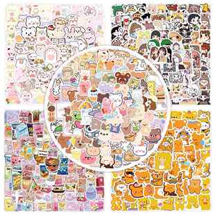 500 cute cartoon character ledger stickers行李箱贴纸高级感