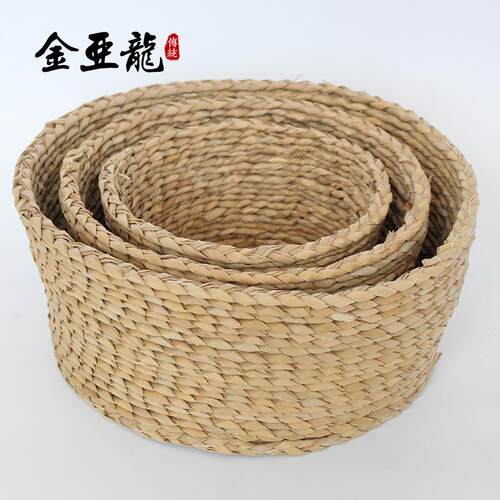草编收纳筐套三容器草编篮三件套手工编织收纳篮水果篮源头厂家