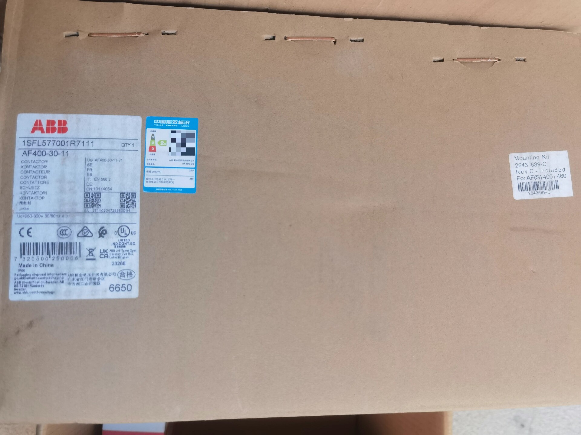 ABB接触器AF400-30-11  250-500V 1S