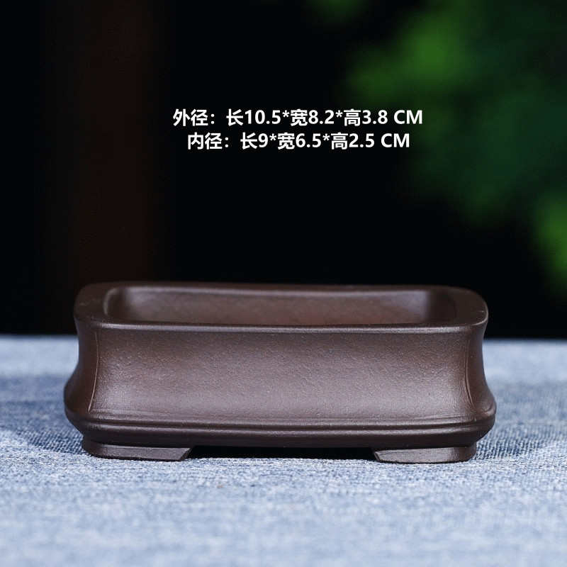 清仓甩卖 处理 手工紫砂盆 竹节 长方形盆景盆 菖蒲多肉 掌上