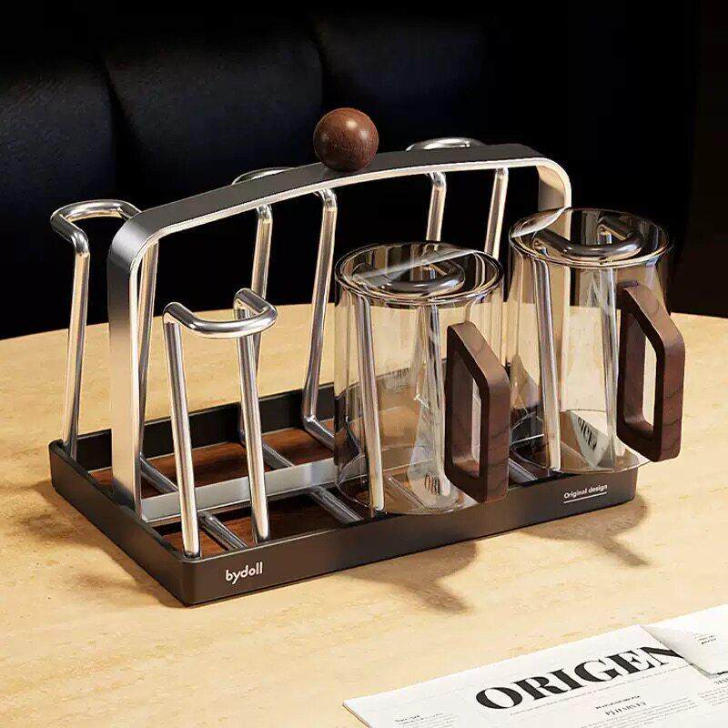 不锈钢杯架高档杯子收纳架家用桌面沥水杯架酒杯倒挂沥干架子轻奢