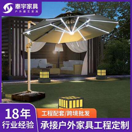 户外遮阳伞庭院伞商用大型摆摊太阳伞花园露台别墅室外露天罗马伞