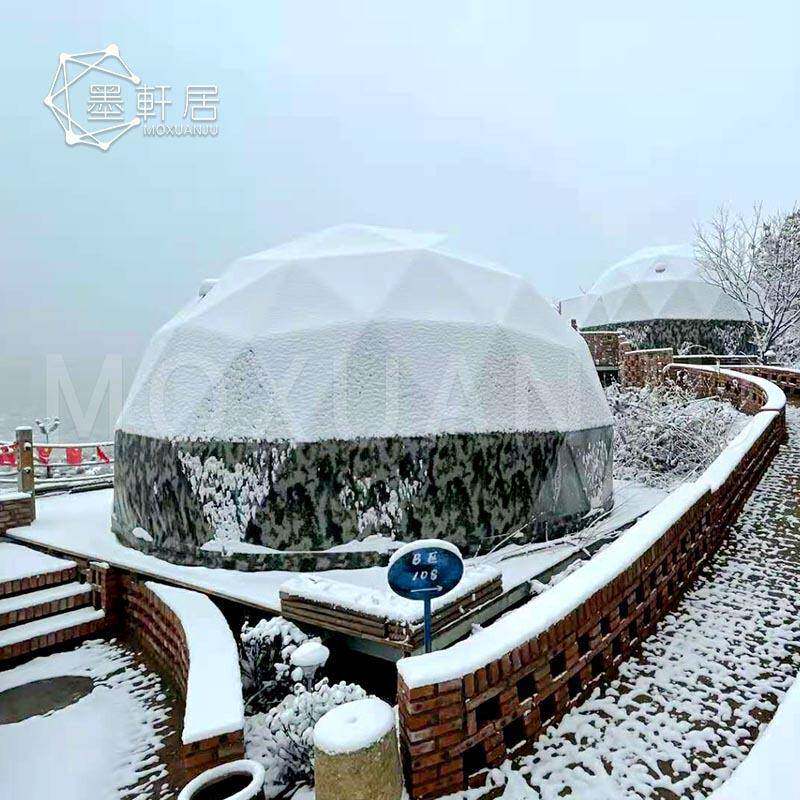 冬天雪地景区酒店帐篷山顶篷房酒店创意球形民宿帐篷设计规划