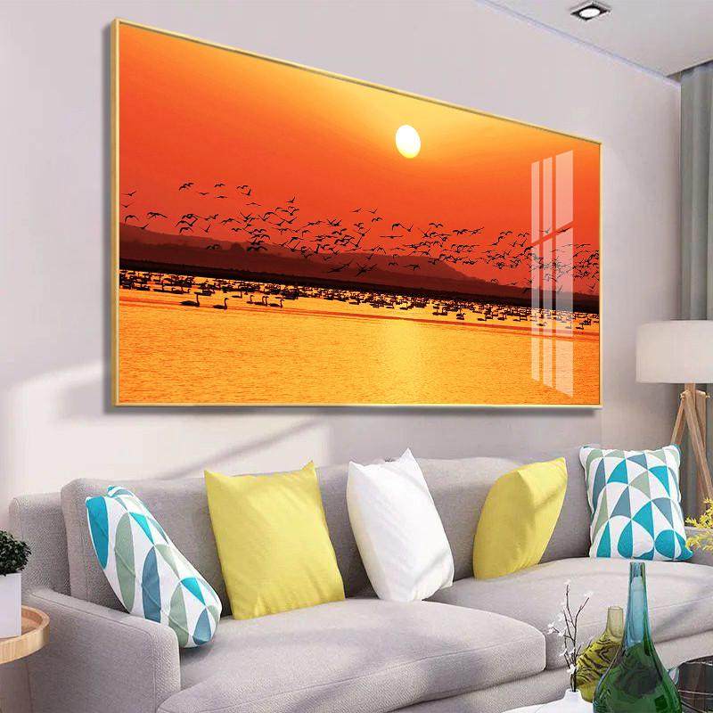 日出东方挂横版客厅装饰画沙发背景墙挂画鸿运当头餐厅卧室壁画,家居饰品,现代装饰画,淘宝优惠券,粉丝福利购,淘宝优惠卷