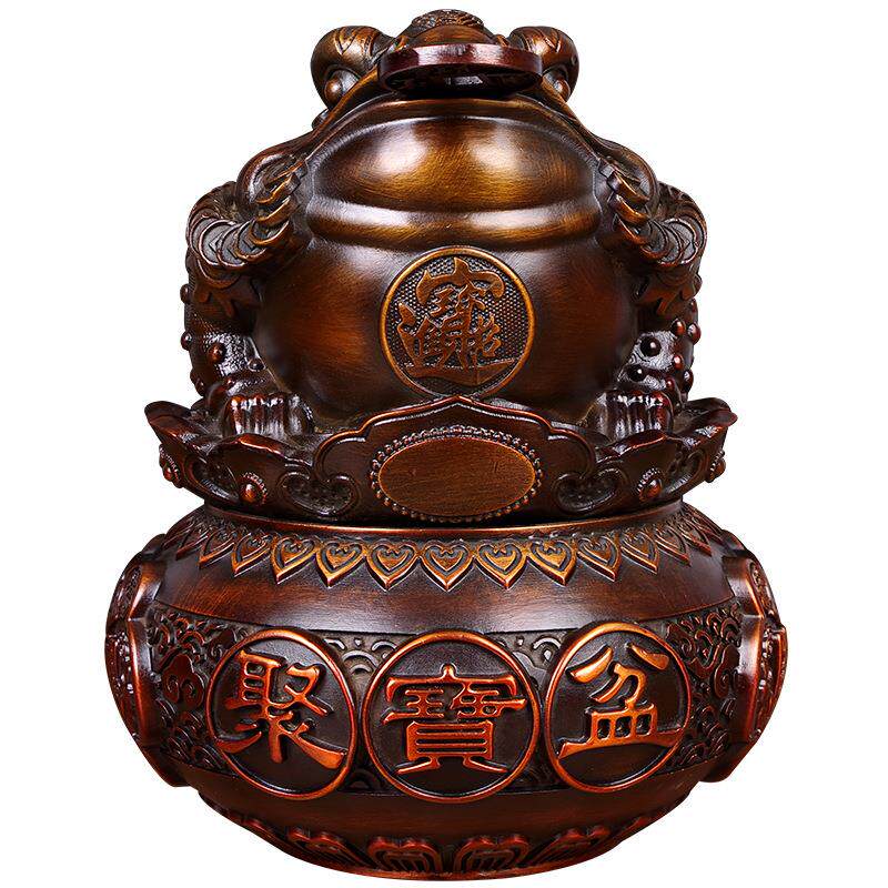 纯铜金蟾摆件聚盆家居装饰公室桌工艺品三足蟾蜍店铺开业礼品