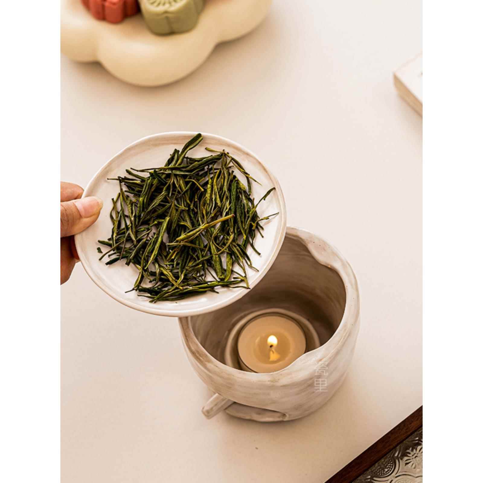 烤茶炉焙茶炉粉引茶叶提香炉蜡烛熏香加热烘茶醒茶烤雪松煮茶器具