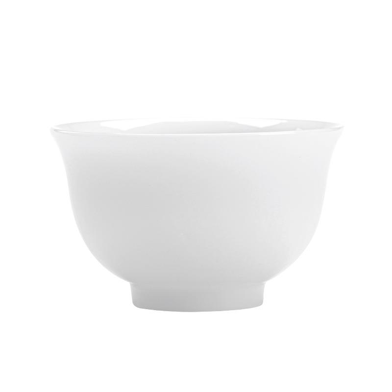 冰种玉瓷白瓷茶杯羊脂玉小号薄胎陶瓷品茗杯单杯功夫茶碗压手杯