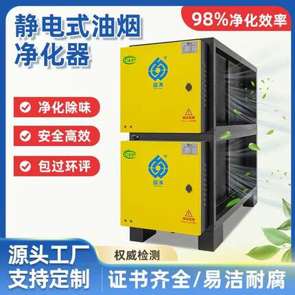 广州静电式油烟净化器酒店厨房餐饮商用油烟净化除味一体机