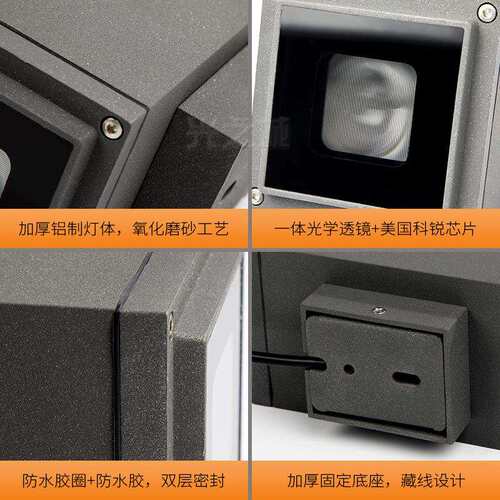 一束光壁灯户外防水外墙立面照明建筑灯光装饰聚光led双头射灯