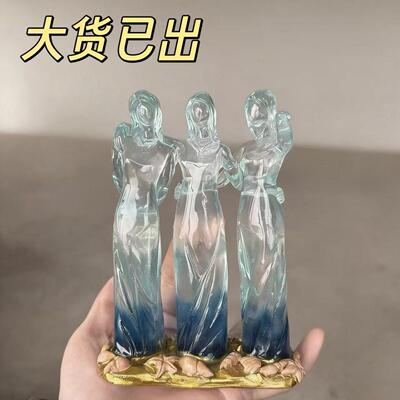跨境新品希望女神姐妹拥抱天使透明雕像摆件姐妹闺蜜妇女雕像礼物