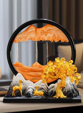 爆款玄关摆件流沙画沙漏家居礼物客厅装饰品发财树新居乔迁办公室