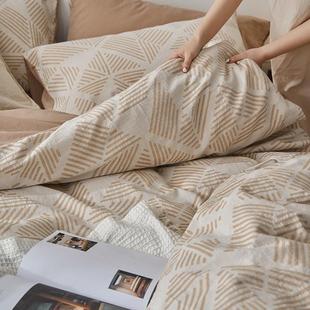 3635现代风60支色织提花水纯洗套棉四件被床单套全棉棉床上用品床