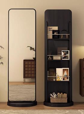 旋转穿衣镜全架身落地镜家衣用杂AUB志旋转储物书一体试镜立式可