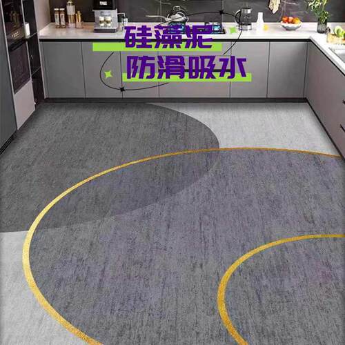 2024款厨房专用地垫防滑防油可擦免洗防污防水脚垫门口防脏地毯垫