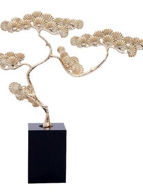 创意迎客松酒柜装饰品摆件客厅家居软装现代摆设高端大气铁艺