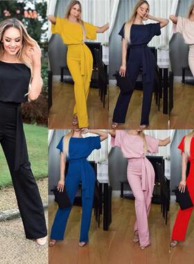 New year lace up short sleeved women's jumpsuit