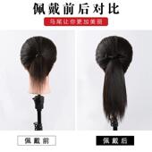 高档真发马尾辫子全真发假发马尾短女款 高双低 绑带马尾轻薄自然式