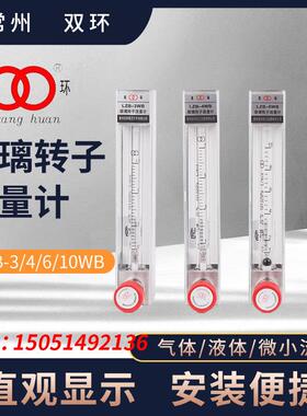 常州双环玻璃转子流量计LZB-6WB/6WBF防腐气体液体微小浮子流量计