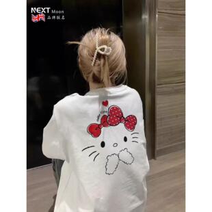 Next Moon英国联名美式HelloKitty凯蒂猫女夏短袖t恤设计百搭上衣