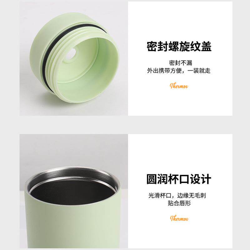跨境新款磨砂双层不锈钢吸管杯便携户外高颜值汽车杯家用直身杯
