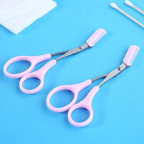 Korean-style card eyebrow scissors, stainless steel with eye