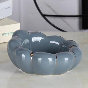 新款烟灰缸陶瓷大号高级感创意玄关桌面轻奢收纳摆件家用客厅送礼