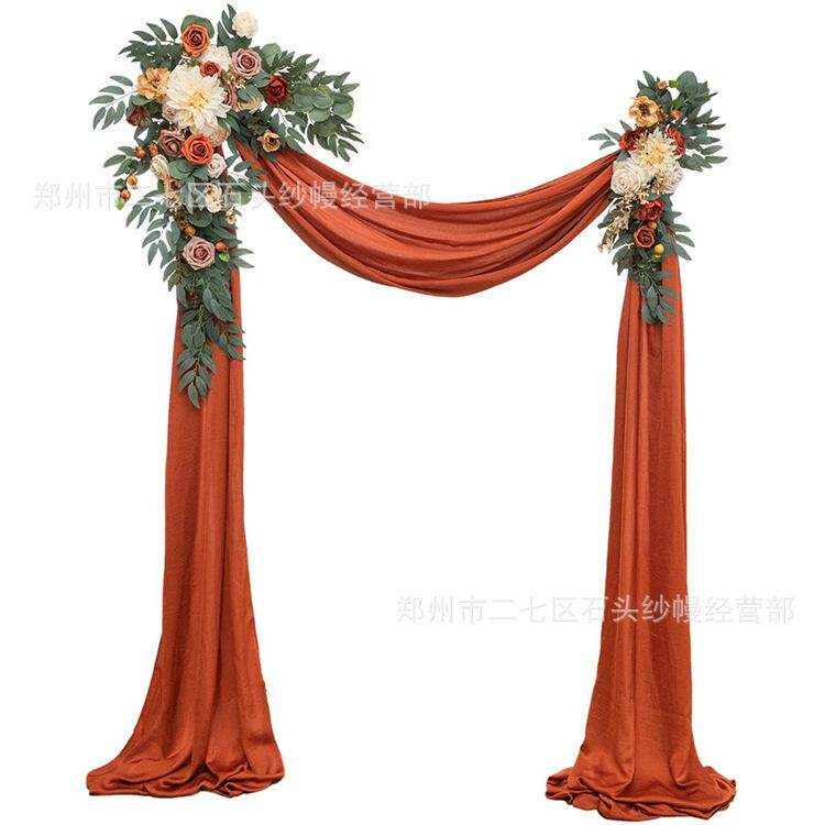 拱门帷仿幔雪纺真花三件套日婚礼会派对节OIT聚装饰背景