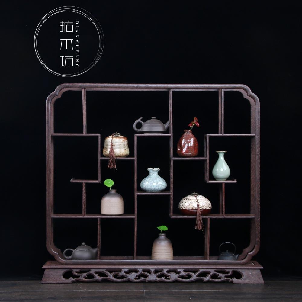 鸡翅小博博古架古架茶壶摆架子中式多宝阁木实木展示架件博古架小