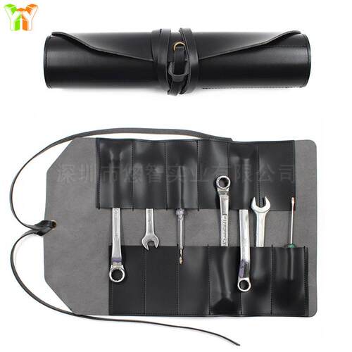 皮革五金工具包 大容量折叠卷包 电工工具收纳包 扳手收纳包 现货