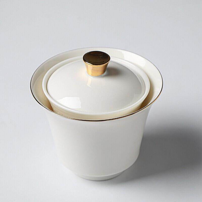 德化陶瓷盖碗过滤泡茶器玻璃一壶三杯户外功夫茶具套装礼盒便携包