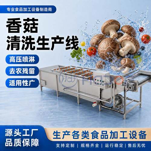 香菇沥水风干设备 果蔬清洗风干流水线 华德福净菜加工预处理设备
