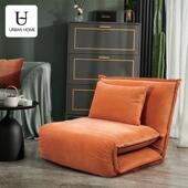 日R3065沙式 榻榻米单人发书房卧客厅可调多功床能沙发椅室折叠布