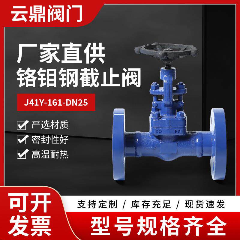 耐锈蚀法兰截止阀锻钢单向阀铬钼钢截止阀 J41Y-161-DN25现货
