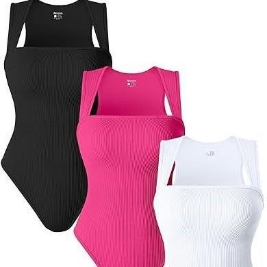 Womenswear 3 Bodysuits Stretchy Underwear Sexy Square Neck