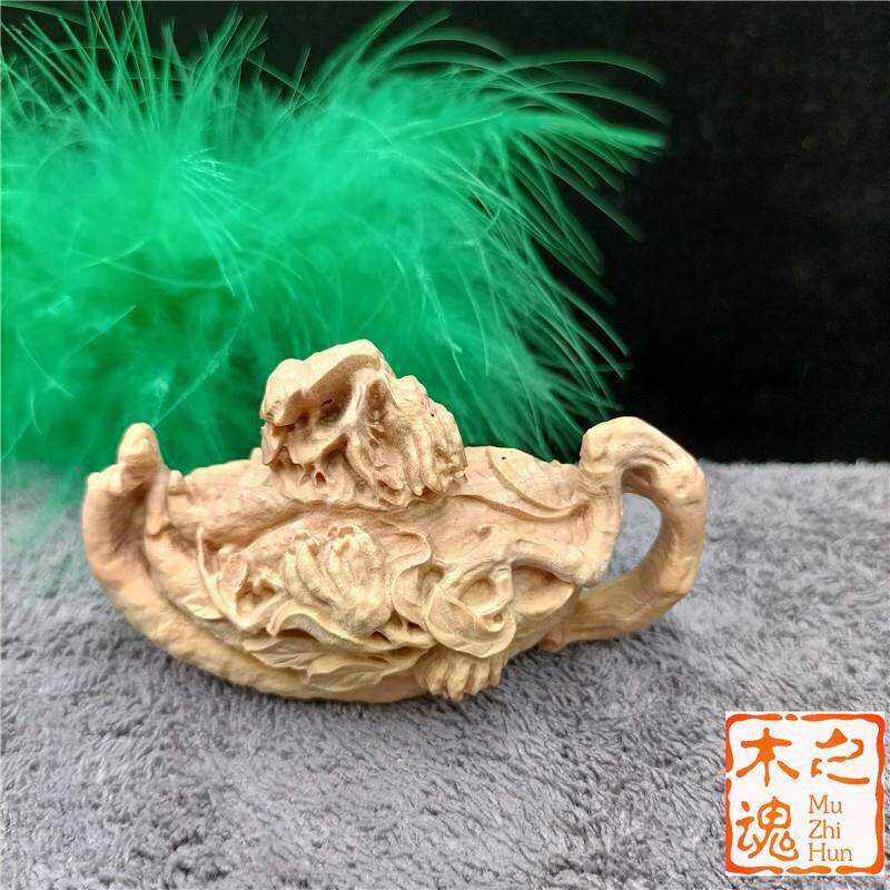叶黄杨木雕刻ILZ家居茶复宠佛手把挂件男士小古随身文玩车挂装饰