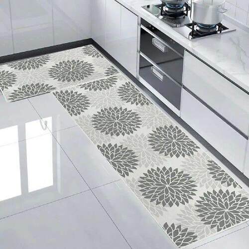 Non-slip Kitchen Mat Kitchen Rug Flower Print Kitchen Mats