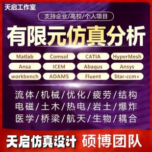 ANSYS代做Abaqus/Fluent/Adams/CFD彷真模拟comsol/CAE有限元分析