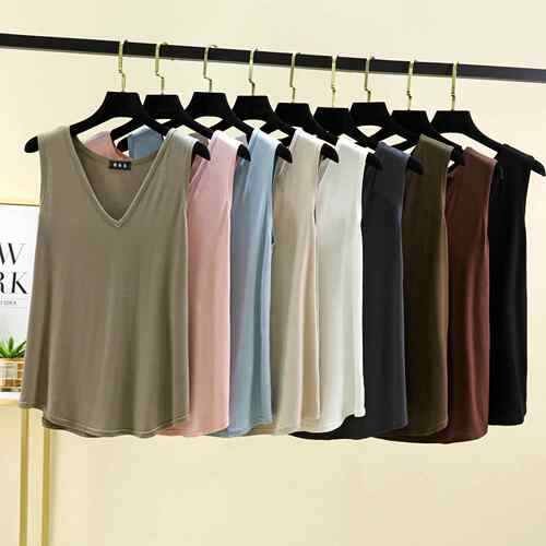 V-neck vest women's thin oversized sleeveless top can be
