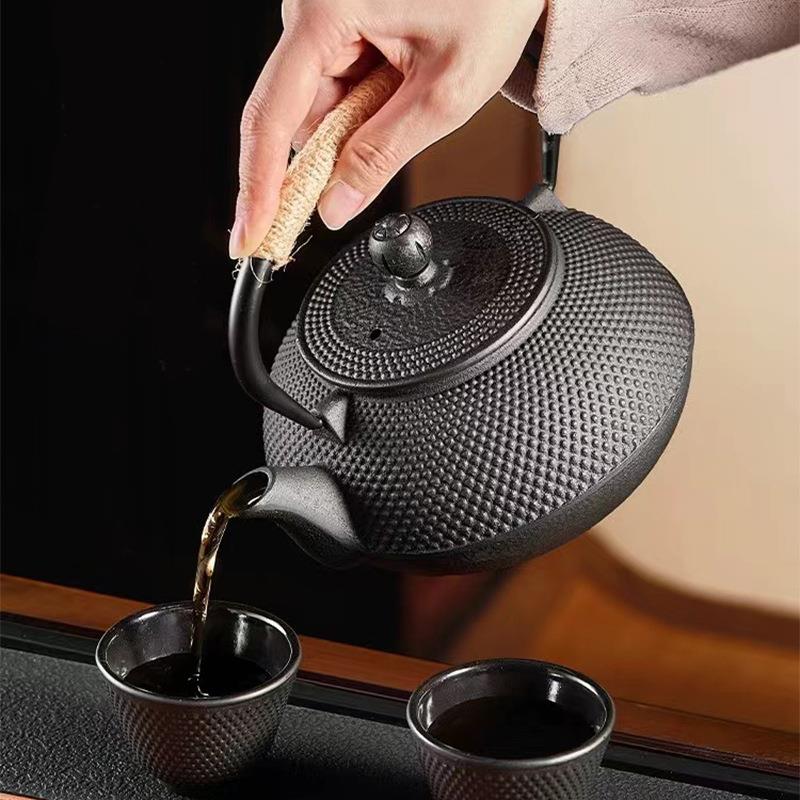 铁壶家用室内泡茶壶户外围炉煮茶烧水无涂层铸铁壶焖茶具水壶套装