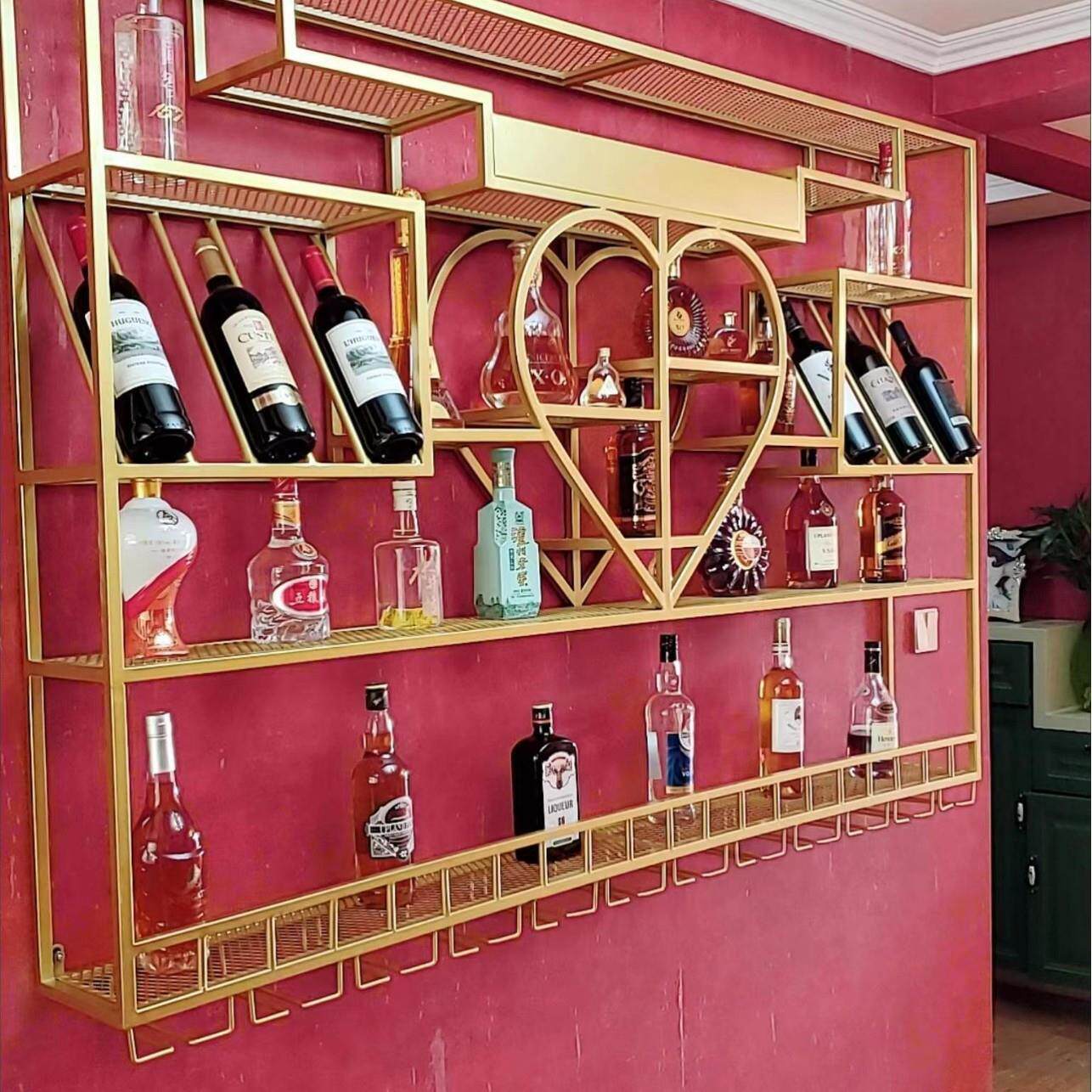 工业风展示架白酒架葡萄酒架置物架红酒柜家用酒架吧台壁挂酒架