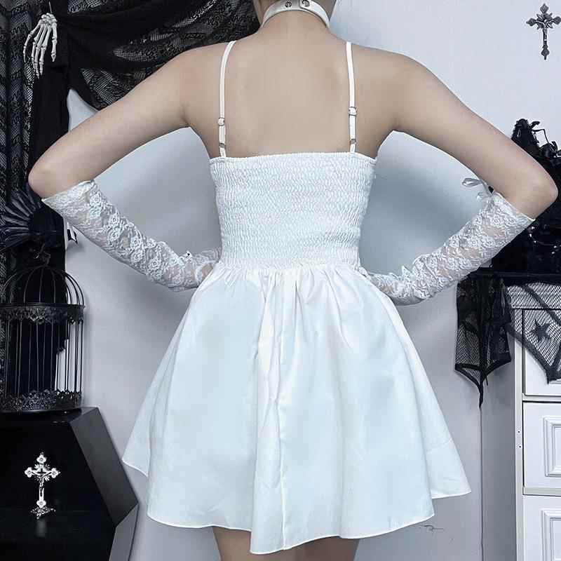 POLO collar puff sleeve blouse top eyelet webbing slim