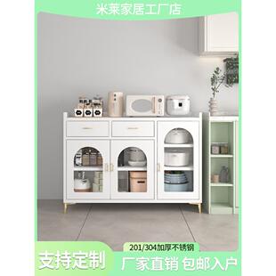 304不锈钢餐具柜厨房柜家庭橱柜客厅茶柜微波炉放置和储存